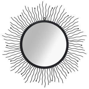 Garten-Wandspiegel Sonnenform 80 cm Schwarz