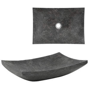vidaXL Lavabo 50x35x12 cm Marbre Noir