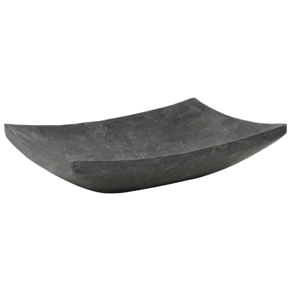 vidaXL Lavabo 50x35x12 cm Marbre Noir