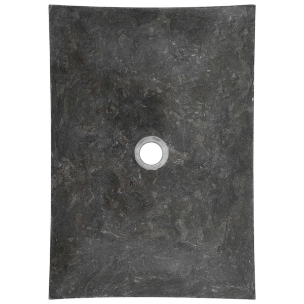 vidaXL Lavabo 50x35x12 cm Marbre Noir
