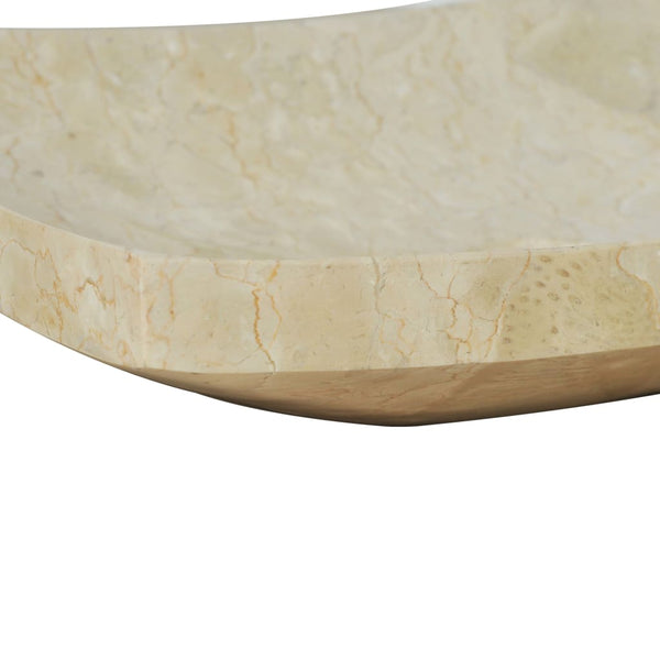 Waschbecken 50x35x12 cm Marmor Cremefarben