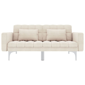 Schlafsofa Creme Stoff