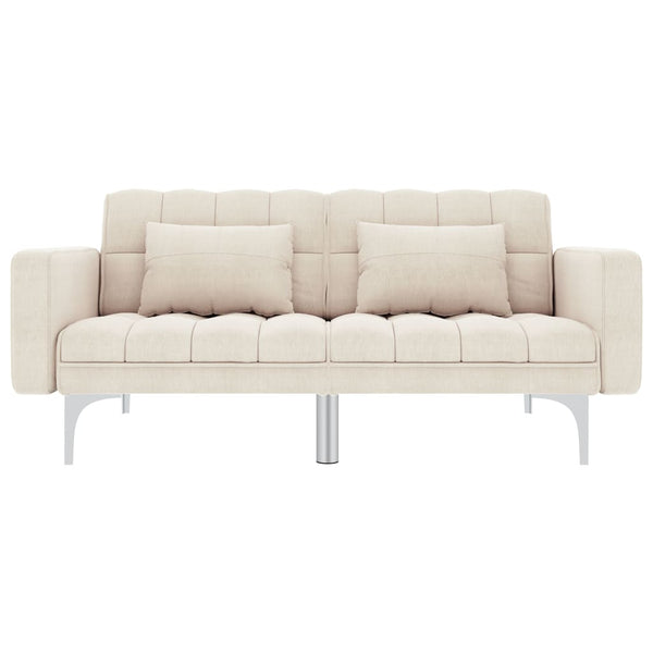 Schlafsofa Creme Stoff