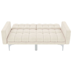 Schlafsofa Creme Stoff