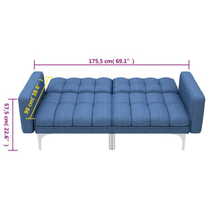 Schlafsofa Blau Stoff