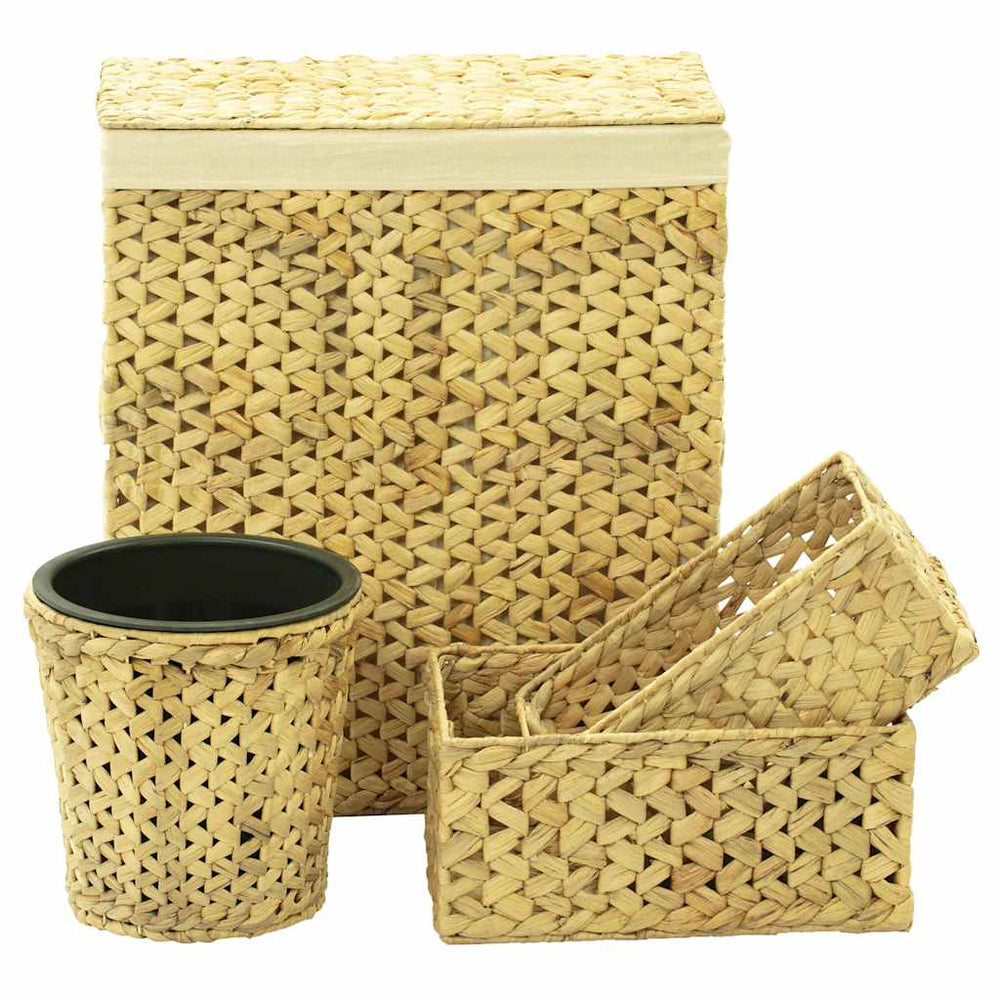 vidaXL Ensemble de 4 paniers de salle de bain jacinthe d'eau