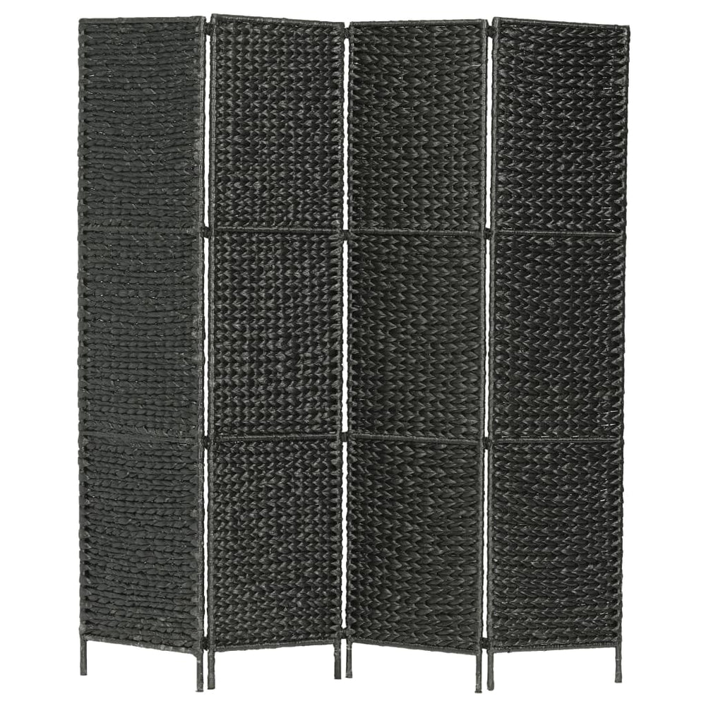 4-teiliger Paravent Schwarz 154×160 cm Wasserhyazinthe