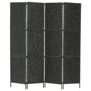 4-teiliger Paravent Schwarz 154×160 cm Wasserhyazinthe