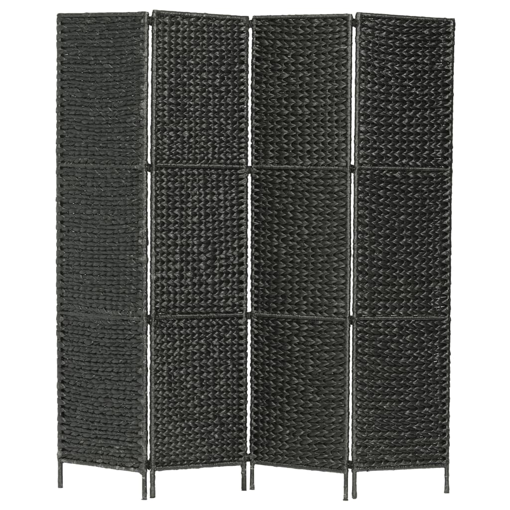 4-teiliger Paravent Schwarz 154×160 cm Wasserhyazinthe