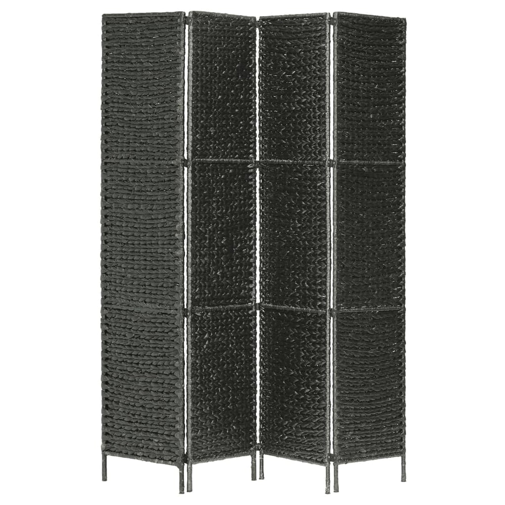 4-teiliger Paravent Schwarz 154×160 cm Wasserhyazinthe