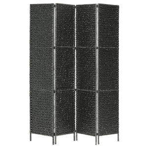 4-teiliger Paravent Schwarz 154×160 cm Wasserhyazinthe