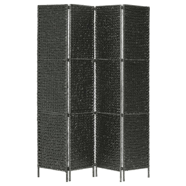 4-teiliger Paravent Schwarz 154×160 cm Wasserhyazinthe