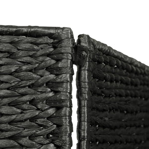 4-teiliger Paravent Schwarz 154×160 cm Wasserhyazinthe