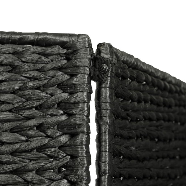 4-teiliger Paravent Schwarz 154×160 cm Wasserhyazinthe