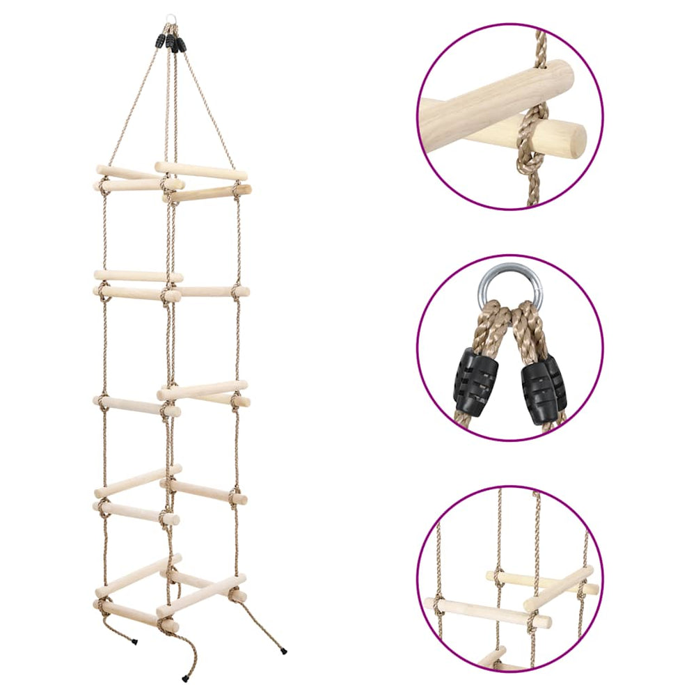 vidaXL Échelle de corde pour enfants 200 cm bois