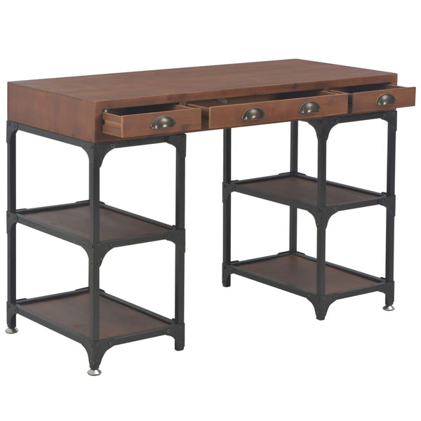 Schreibtisch mit 3 Schubladen 110x50x78 cm Massivholz Tanne