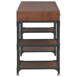 Schreibtisch mit 3 Schubladen 110x50x78 cm Massivholz Tanne