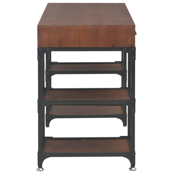 Schreibtisch mit 3 Schubladen 110x50x78 cm Massivholz Tanne