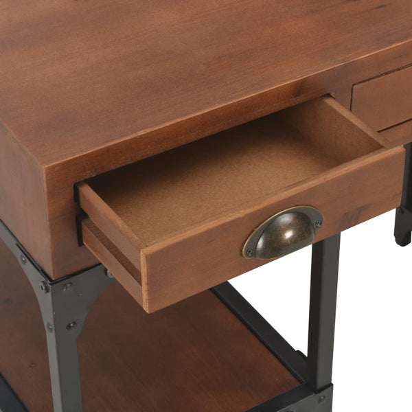 Schreibtisch mit 3 Schubladen 110x50x78 cm Massivholz Tanne