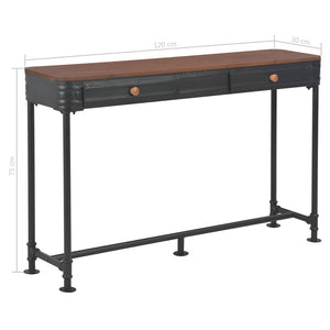 Konsolentisch mit 2 Schubladen 120x30x75 cm Massivholz Tanne