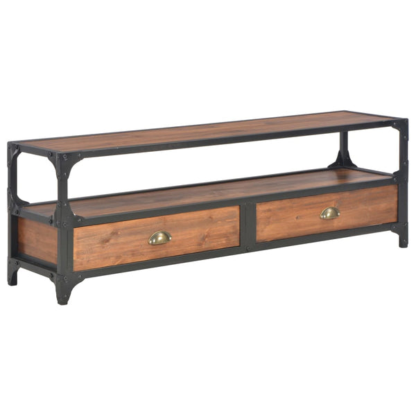 TV-Schrank mit 2 Schubladen 120x30x40 cm Massivholz Kiefer