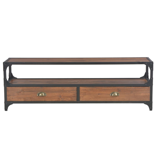 TV-Schrank mit 2 Schubladen 120x30x40 cm Massivholz Kiefer