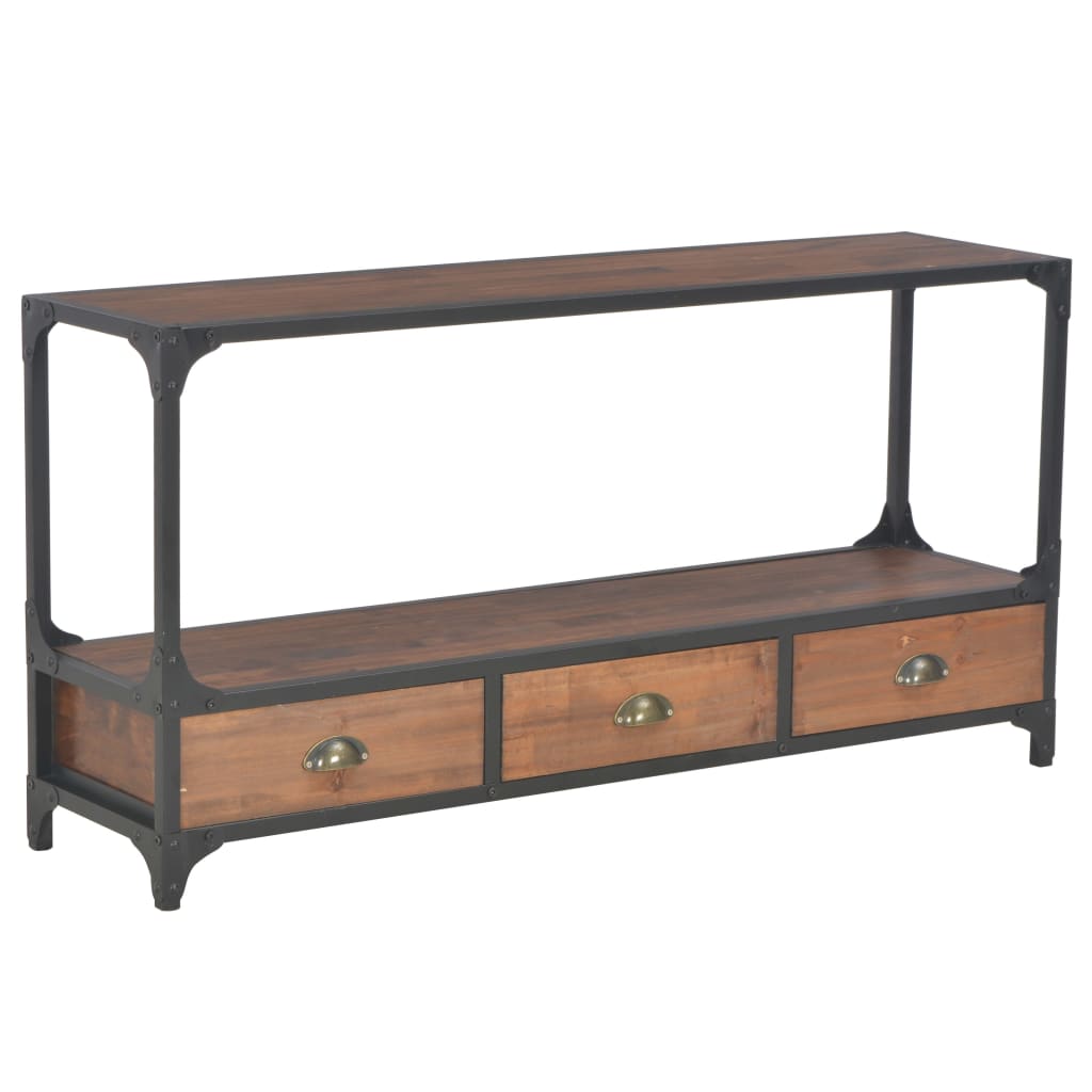 TV-Schrank mit 3 Schubladen 120x30x60 cm Massivholz Kiefer