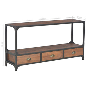 TV-Schrank mit 3 Schubladen 120x30x60 cm Massivholz Kiefer