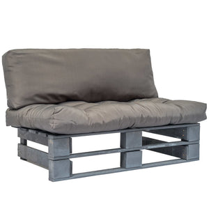 Outdoor-Sofa Paletten mit Kissen in Grau Kiefernholz