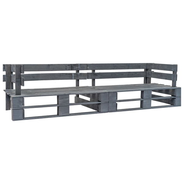 2-tlg. Outdoor-Sofa-Set Paletten Kissen Sandfarben Kiefernholz