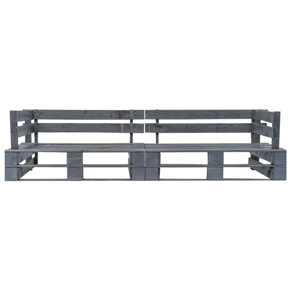2-tlg. Outdoor-Sofa-Set Paletten Kissen Sandfarben Kiefernholz