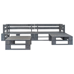 4-tlg. Outdoor-Lounge-Set Paletten Kissen in Sandfarben Holz