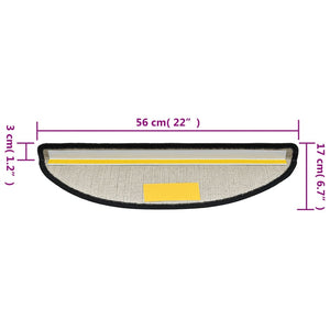 Stufenmatten 15 Stk. 56x17x3 cm Anthrazit Halbrund