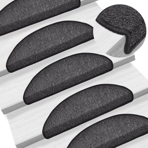 Stufenmatten 15 Stk. 56x17x3 cm Anthrazit Halbrund