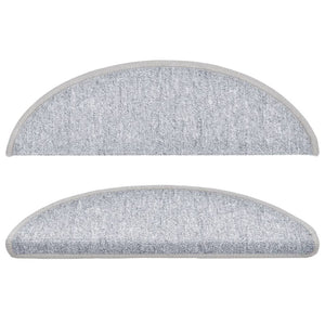 vidaXL Tapis de marche d'escalier 15 pcs Gris clair 56 x 17 x 3 cm