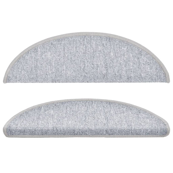 vidaXL Tapis de marche d'escalier 15 pcs Gris clair 56 x 17 x 3 cm