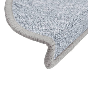 vidaXL Tapis de marche d'escalier 15 pcs Gris clair 56 x 17 x 3 cm