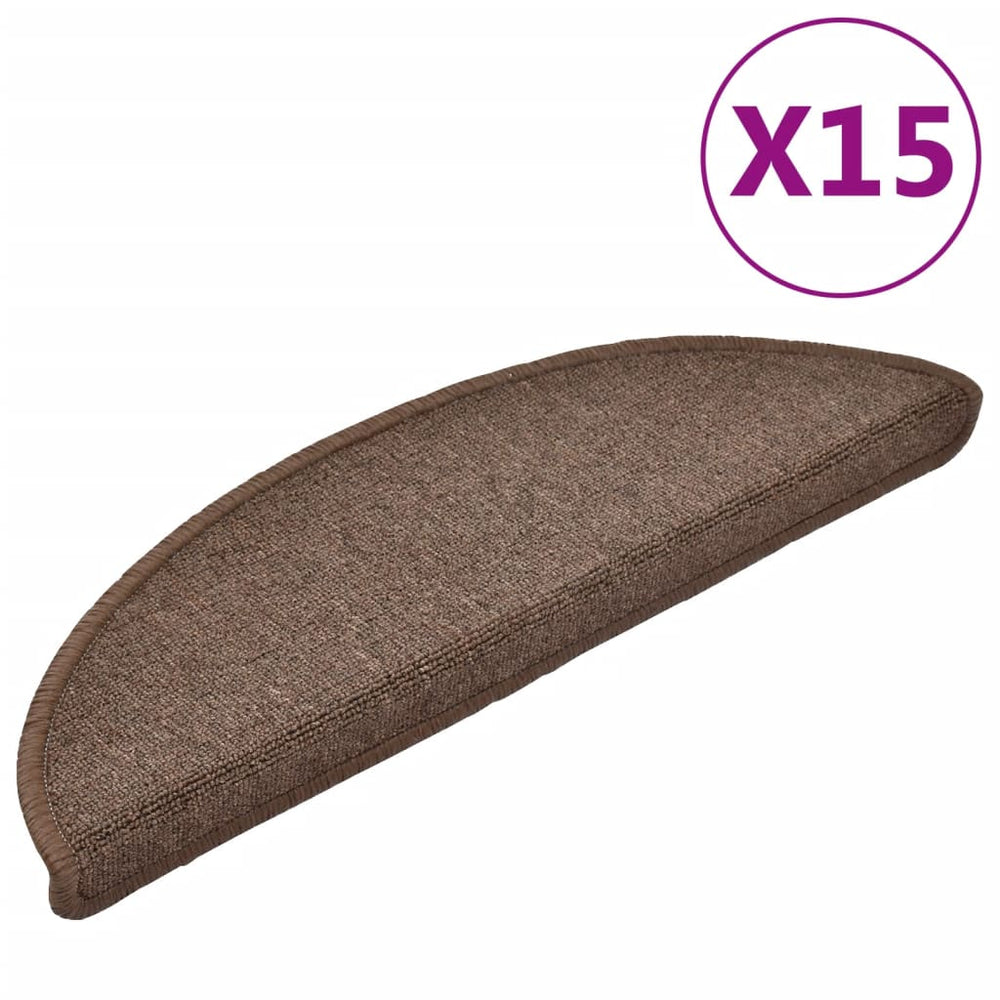 Stufenmatten 15 Stk. 56x17x3 cm Kaffeebraun Halbrund