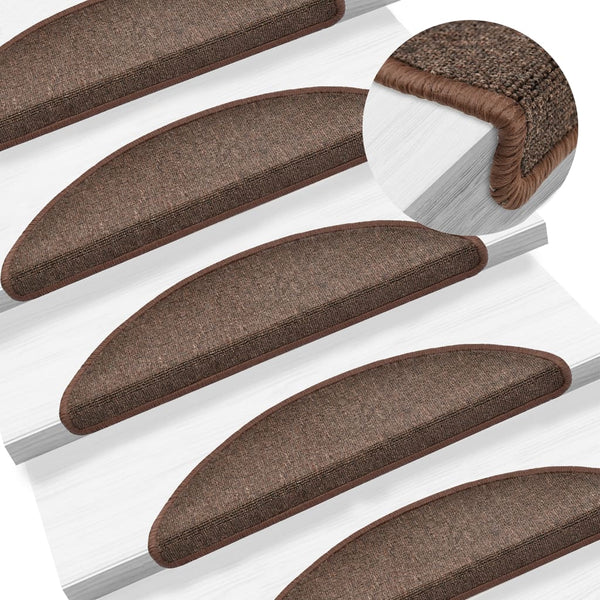 Stufenmatten 15 Stk. 56x17x3 cm Kaffeebraun Halbrund