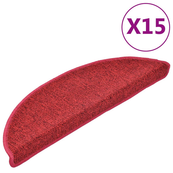 vidaXL Tapis de marche 15 pcs 56x17x3 cm Rouge Semi-circulaire