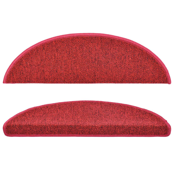 vidaXL Tapis de marche 15 pcs 56x17x3 cm Rouge Semi-circulaire