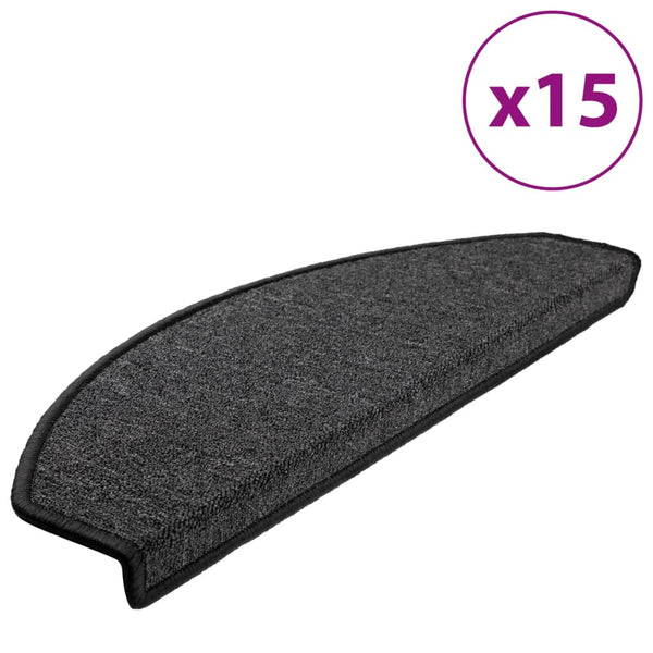 Stufenmatten 15 Stk. 65x24x4 cm Anthrazit Halbrund Groß