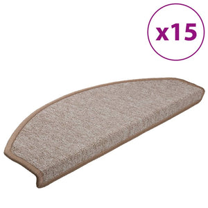 vidaXL Tapis de marche 15 pcs 65x24x4 cm Marron clair demi-rond grand