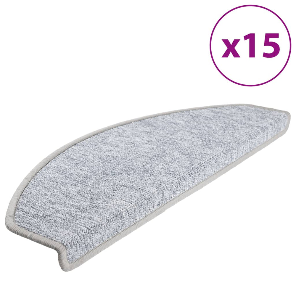 15 Stk. Treppenmatten Hellgrau 65 x 24 x 4 cm