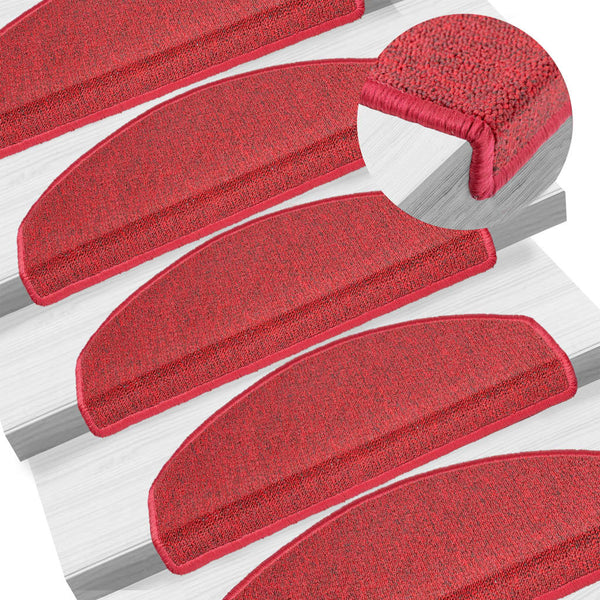 vidaXL Tapis de marche 15 pcs. 65x24x4 cm Rouge Semi-circulaire Grand