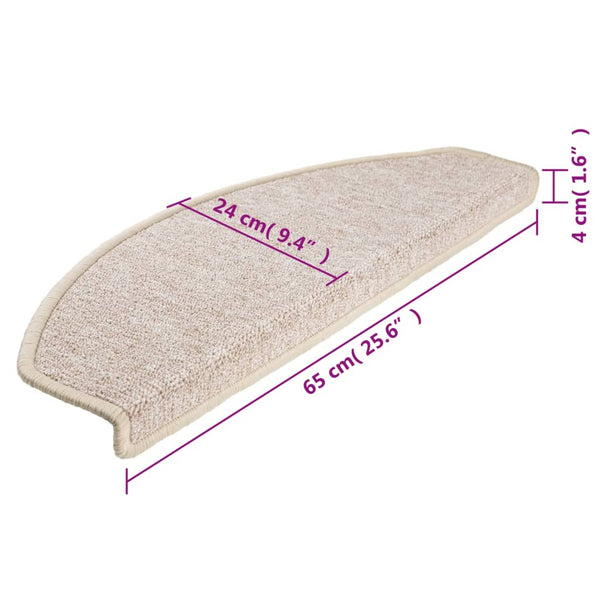 Stufenmatten 15 Stk. 65x24x4 cm Taupe Halbrund Groß