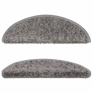 vidaXL Tapis d'escalier 15 pcs 56x17x3 cm Gris Semi-circulaire