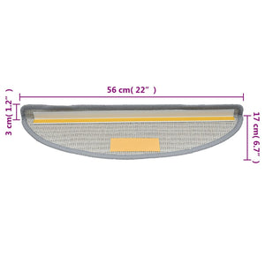 Stufenmatten 15 Stk. 56x17x3 cm Grau Halbrund