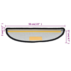 Stufenmatten 15 Stk. 56x17x3 cm Schwarz Halbrund