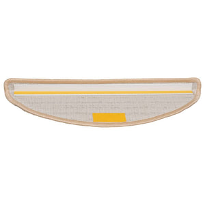 vidaXL Tapis de marches 15 pcs 56x17x3 cm Crème Demi-ronde